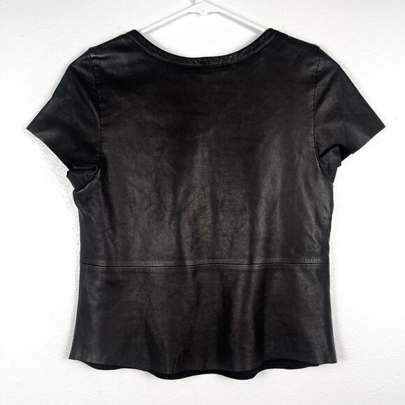 NWT AS by DF Genuine Leather New Guard Short Sleeve Stretch Tee Top XS - Picture 5 of 5